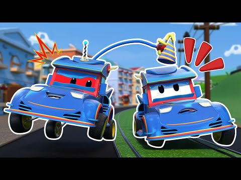 SuperCamión de Carreras vs SuperCamion GEMELO MALVADO! Robos en la fiesta | Transformación de Autos