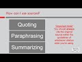 Incorporating Sources in Academic Writing