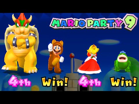 Mario Party 9 Step It Up - Bowser vs Mario vs Peach vs Spike #MarioGame Master Difficulty