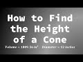 Cone Volume and Height Calculations