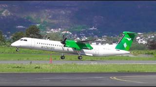 Departure Rush at Bergen Flesland Airport | Widerøe Dash 8s and more!
