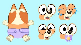 Bluey Stickers Make a Face Baby Bluey & Baby Bingo -  DIY Activity