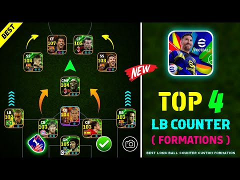 Top 5 Best Formations For Long Ball Counter In eFootball 2025 || Best Custom Formation For Lbc