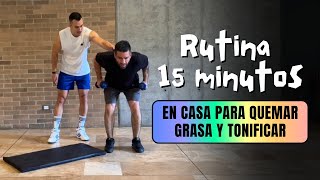 Rutina de 15 minutos en casa para quemar grasa y tonificar.