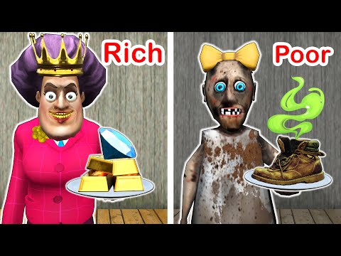 Poor Granny vs Rich Scary Teacher 3D vs Gold - funny horror animation (30 min. fun)