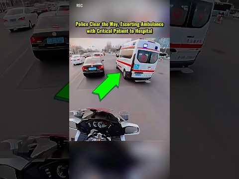 Police Clear the Way, Escorting Ambulance with Critical Patient to Hospital #cops #police #shorts
