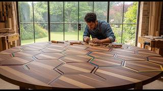 Young Carpenter’s Masterpiece:  The Journey of Turning Burned Wood Into Inspiring Dining Table
