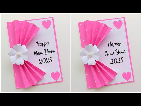 Easy & Beautiful New Year Card 2025 / new year greeting card / new year greeting card making at home