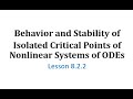 Stability and Classification of Critical Points