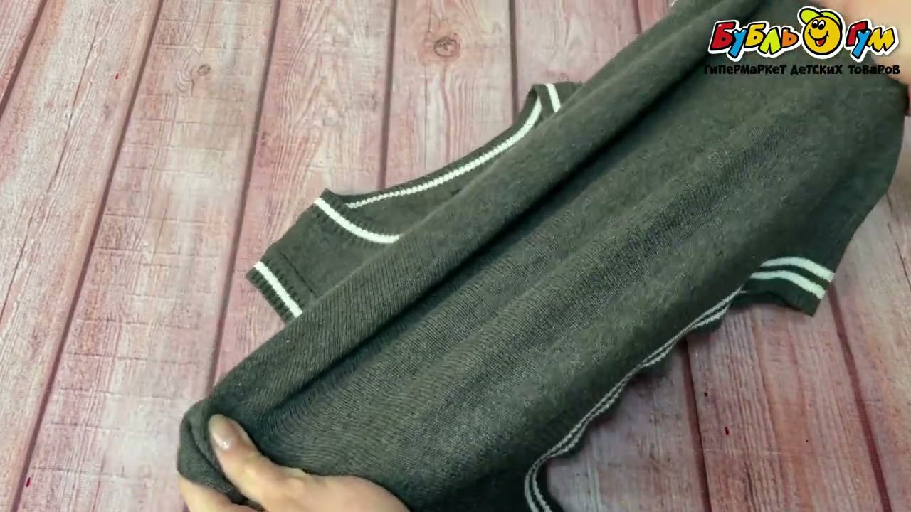 Жилет Lanson Kids текстильный с полосками серый - видео