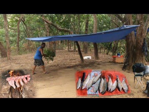 Acampei na barranca do rio, usei uma ossada pra ceva de piau, o resultado foi surpreendente