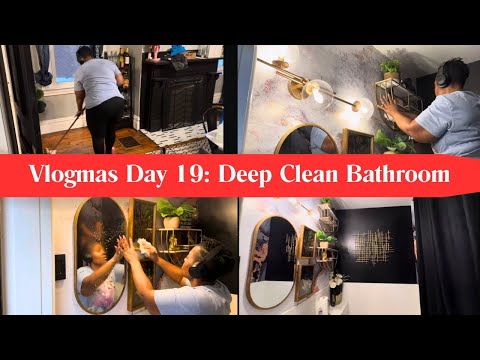 VLOGMAS DAY 19: DEEP CLEAN MY SMALL DIY BATHROOM | GETTING READY FOR CHRISTMAS