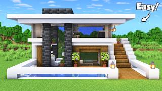 Minecraft: How to Build a Modern House Tutorial (Easy) #77 - Interior in Description!