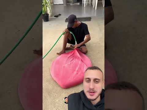 Ele encheu a maior bexiga do mundo!