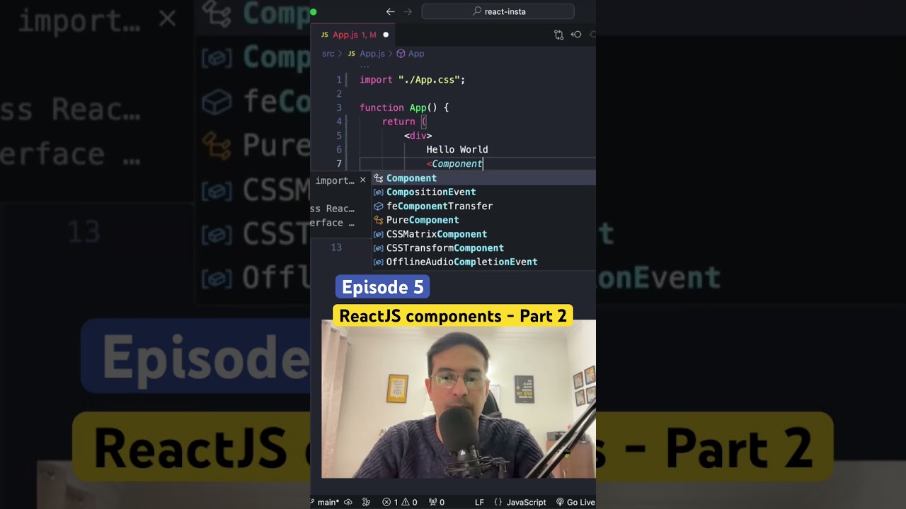 ReactJS components - Part 2 👍🏼 #reactjs #reactjstutorial