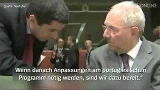 Schäuble heimlich gefilmt (Deutsche Übersetzung) SKANDAL !! DEUTSCHLAND WIRD BESCHISSEN.flv