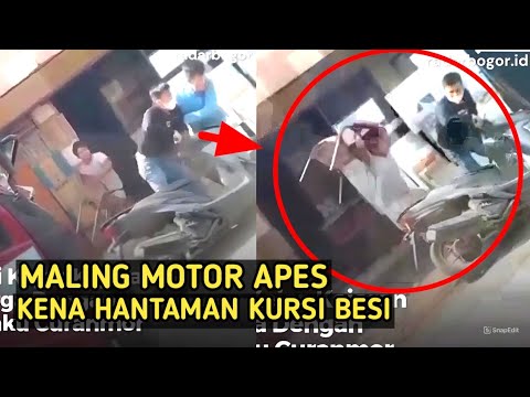 CURANMOR GAGAL 2025 || Maling Motor Kepergok Auto Dihantam Kursi besi