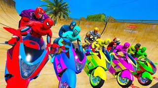 Homem Aranha e Novos Multi Rampa Desafio com Carros Motos Epic New Stunt Racing GTA 5