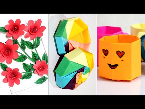 Foldable Paper Box Ideas | How to Make Paper Box | Paper Flowers Making Ideas | Handmade Crafts