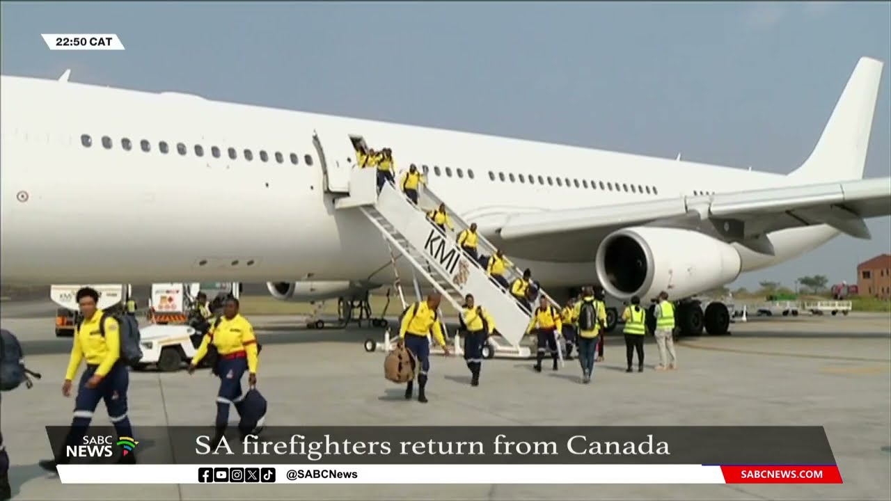 South African Firefighters Return from Canada