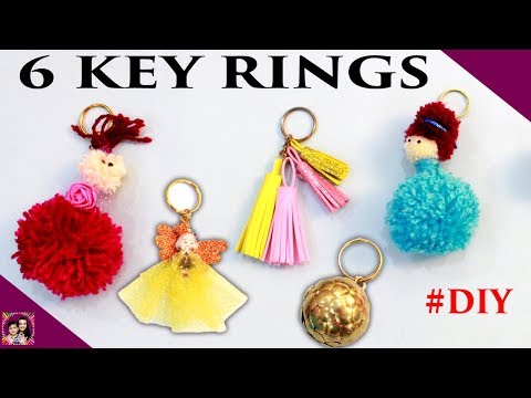 6 KEY RINGS Make at home #Craft #DIY Best out of waste