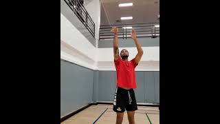 working on shot form while balancing on a bosu ball