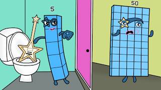 Numberblocks 50 is looking for his guitar - Numberblocks fanmade coloring story