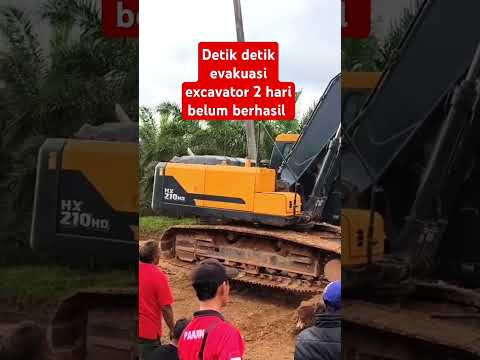 Detik detik evakuasi excavator 2 hari belum berhasil #excavator #evakuasi