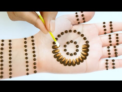 Easy Simple Mehndi design - cotton bud Mehendi design front hand - Arabic Mehndi Design 2025