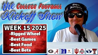 *LIVE* COLLEGE KICKOFF SHOW 1st ROUND PLAYOFFS - Best Games,Best Bets, Gameday Food,Rigged Wheel