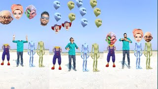White, yellow Aliens & cute joker vs my correct Head matching & danching  Live video 😅