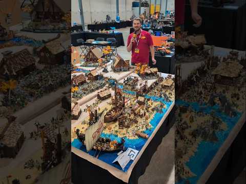 Huge LEGO Viking Village displayed at Le Sommet de la Brique organized by Canada First Bricks #lego
