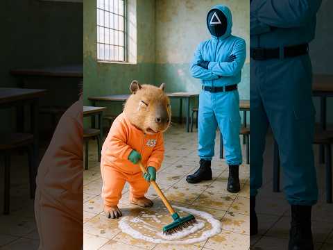 Fat Cat vs. Capybara – The Mop Robot Battle!