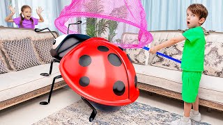 BUG ESCAPE! Alex and Dasha’s Funny Bug Chase