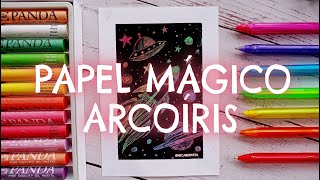 CÓMO HACER PAPEL MÁGICO ARCOÍRIS + DIBUJO DE COHETE 🚀 ASMR DIBUJANDO #asmr #asmrrelajante #dibujos