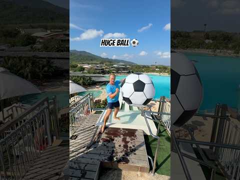 No one in the world has ever hit such a huge ball off a water slide๐ซฃ