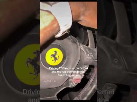 Fire Extinguisher explodes in Ferrari #car #fun #performance #racing #ferrari #crash #fail #girl