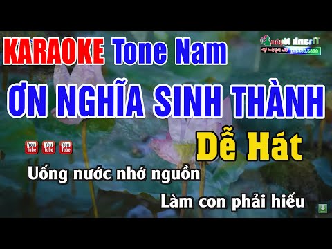 Ơn Nghĩa Sinh Thành Karaoke Tone Nam | Nhạc Sống Thanh Ngân