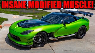 INSANE MODIFIED MUSCLE CARS GO FULL SEND LEAVING PACKED CAR MEET! (VIPERS, CORVETTES, and MORE!)