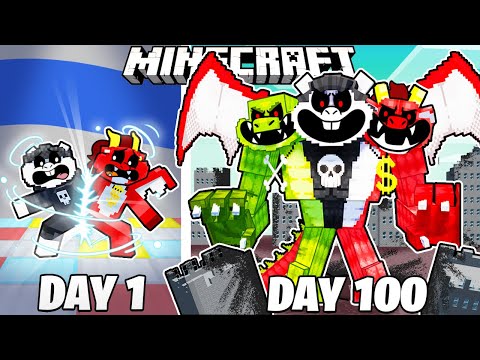 I Survived 100 Days as NIGHTMARE CRITTERS in Minecraft!