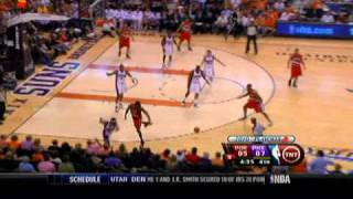 Andre Miller hits a big three-pointer vs Phoenix in game one.