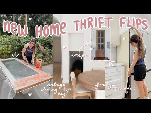 THRIFT FLIP WITH ME 🏠 vintage sliding door, fridge upgrade + new home updates!