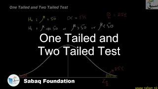 One Tailed and Two Tailed Test