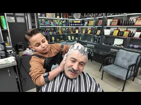 Look at this little master 😱 This Kid is an ASMR Genius! 😍💇‍♂️ He Shaved Me Like a Pro!