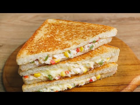 Cheesy Veg Sandwich Recipe! Easy and Quick Sandwich