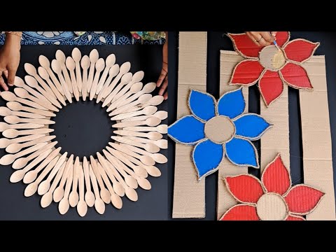 Amazing Home Decoration craft ideas | Waste cardboard and Spoons using wall decor | DIY craft decor