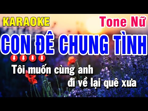 Karaok Con Đê Chung Tình Nhạc Sống Tone Nữ | Beat Huỳnh Anh