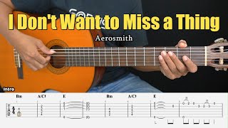I Don't Want to Miss a Thing - Aerosmith - Fingerstyle Guitar Tutorial + TAB & Lyrics