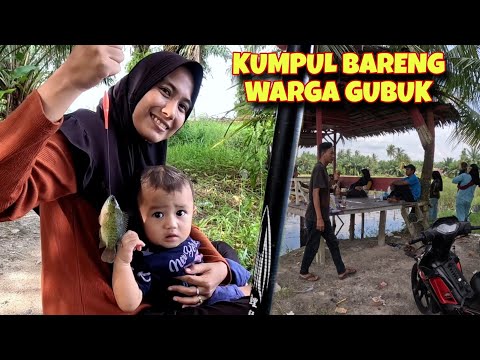 SERUNYA MANCING BERSAMA ANAK, ISTRI DAN WARGA GUBUK