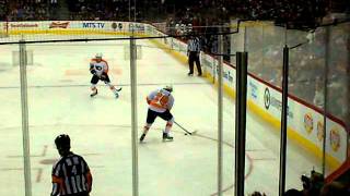 Philadelphia Flyers score against the Winnipeg Jets - November 19th - Chris Pronger's last NHL game